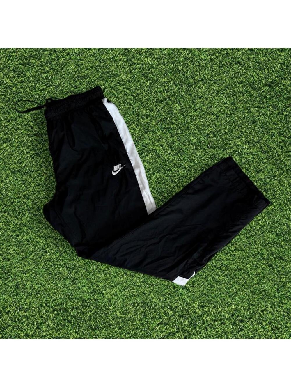 Nike Black Track Pants White Side Stripe Size M
